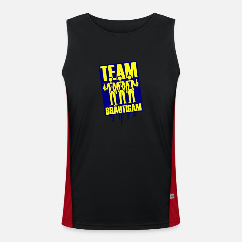 Team Bräutigam Polterhochzeit Funktionelles Kontrast-Tank Top für Männer 