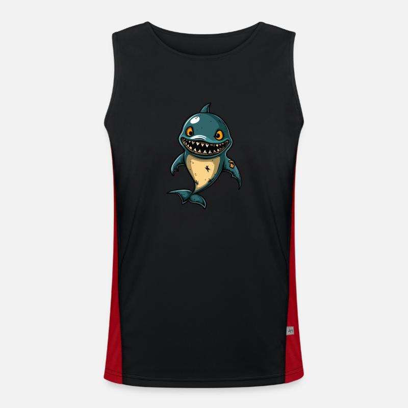 Dolphin Halloween Zombie Men's Functional Contrast Tank Top 