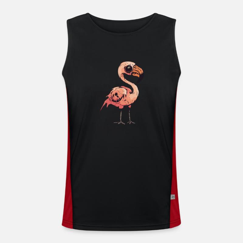 Flamant rose Halloween Zombie Débardeur respirant contrasté Homme 
