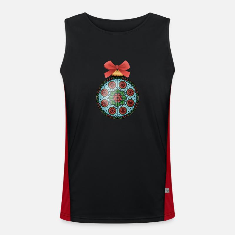 Weihnachtskugel Mandala Funktionelles Kontrast-Tank Top für Männer 