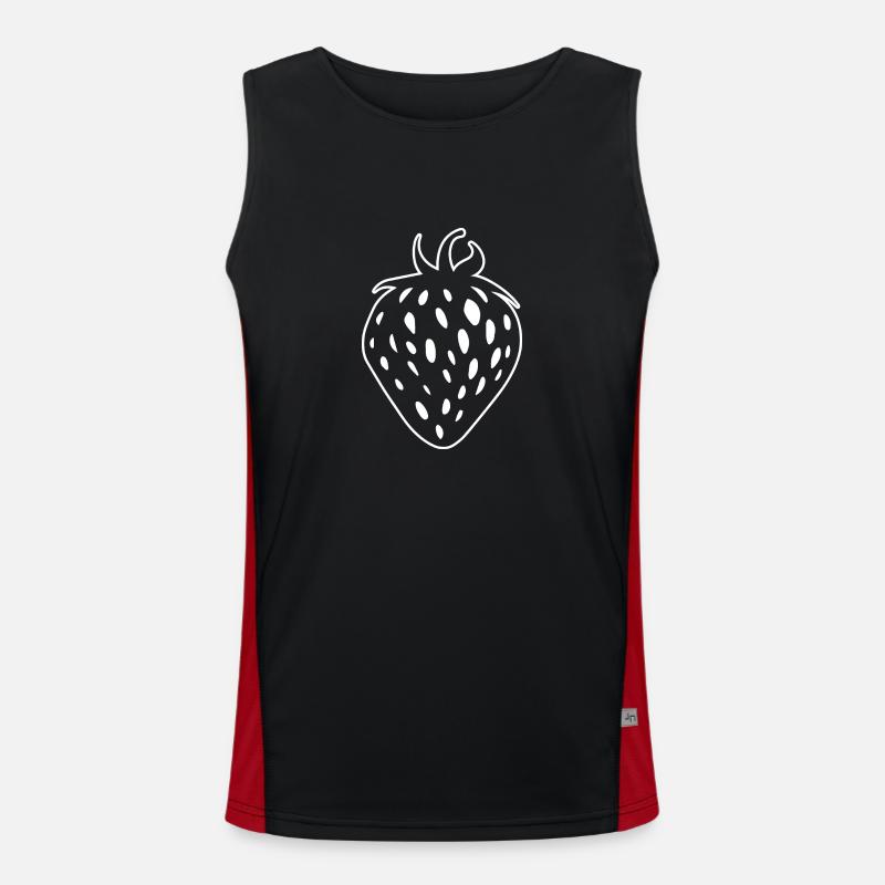 Erdbeere Obst Frucht Funktionelles Kontrast-Tank Top für Männer 