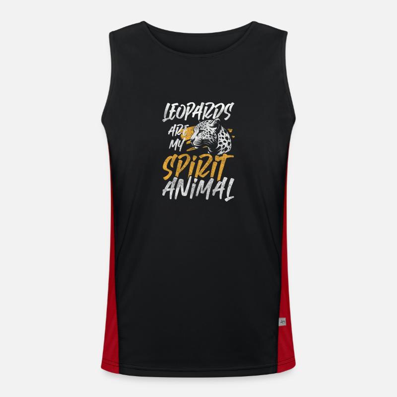 Leopard Hunter Cat Nature - Men's Functional Contrast Tank Top  - black/red