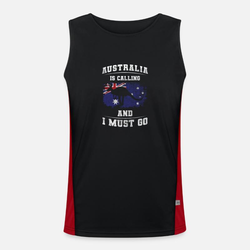 Outback Trip Tier Kookaburra Funktionelles Kontrast-Tank Top für Männer 