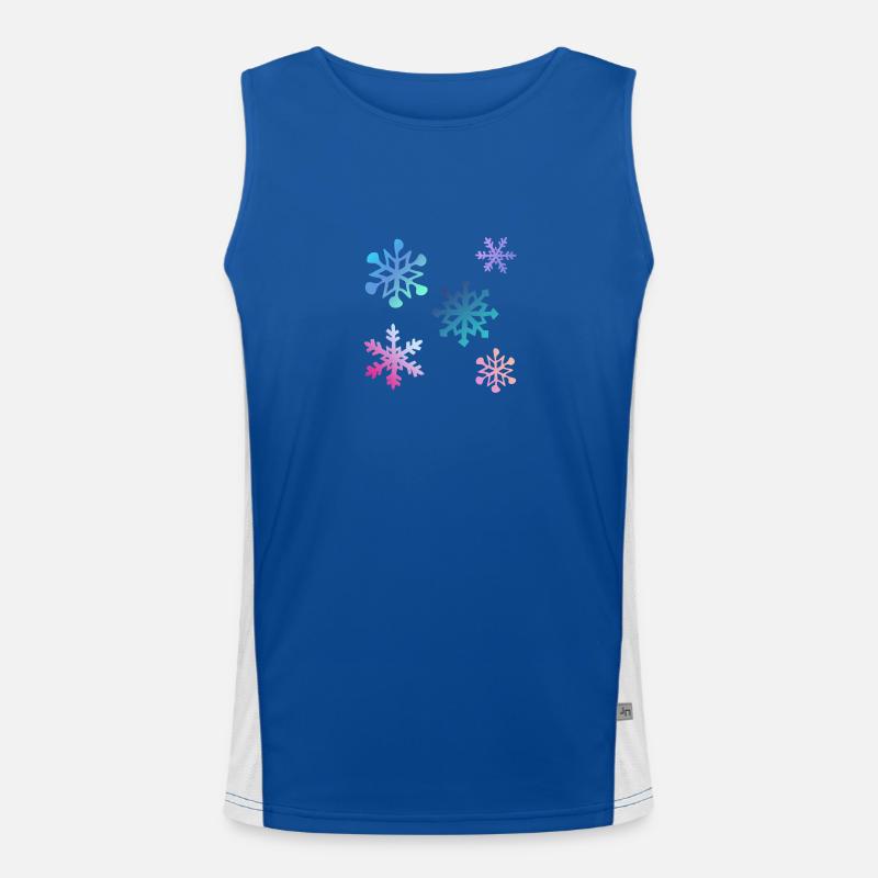 Bunte Schneeflocken Funktionelles Kontrast-Tank Top für Männer 