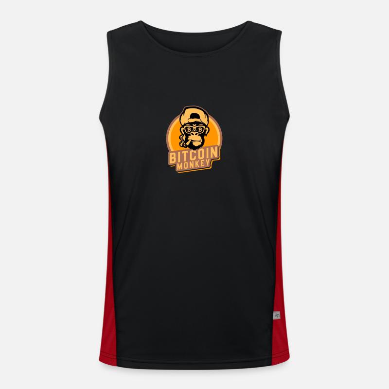 bitcoin monkey Funktionelles Kontrast-Tank Top für Männer 