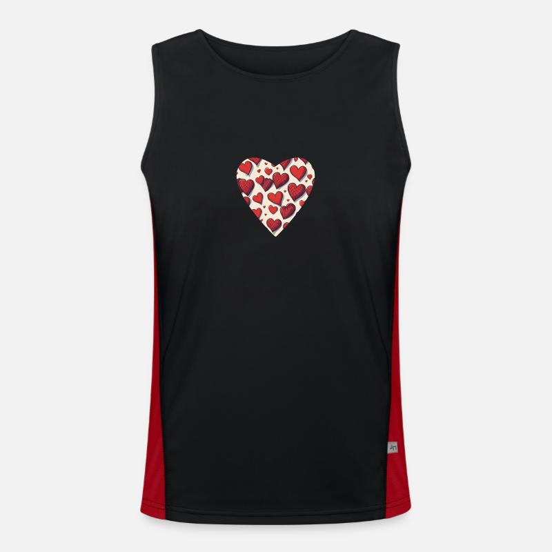 Geflecht der Herzen Funktionelles Kontrast-Tank Top für Männer 