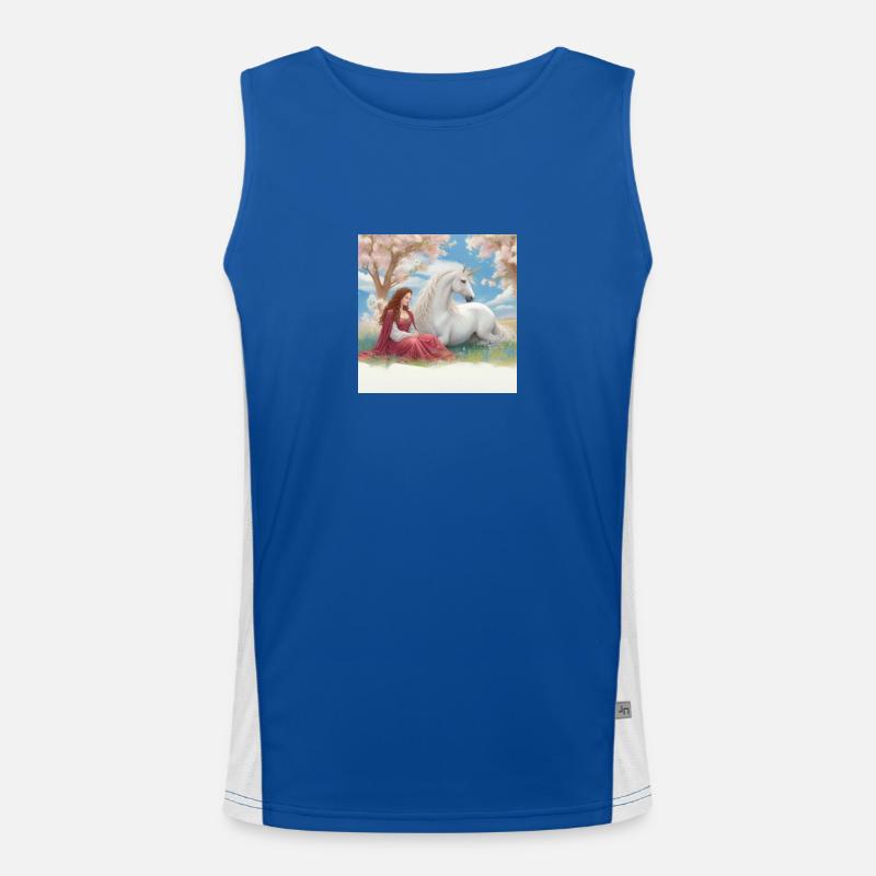 Die Dame und das Einhorn Funktionelles Kontrast-Tank Top für Männer 