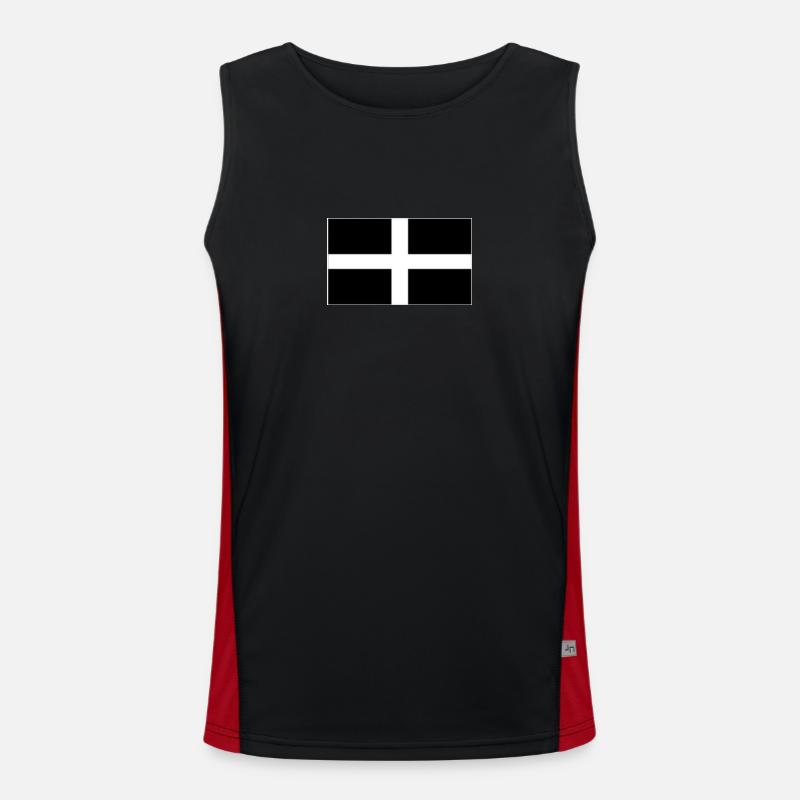 KERNOW FLAG - Men's Functional Contrast Tank Top  - black/red