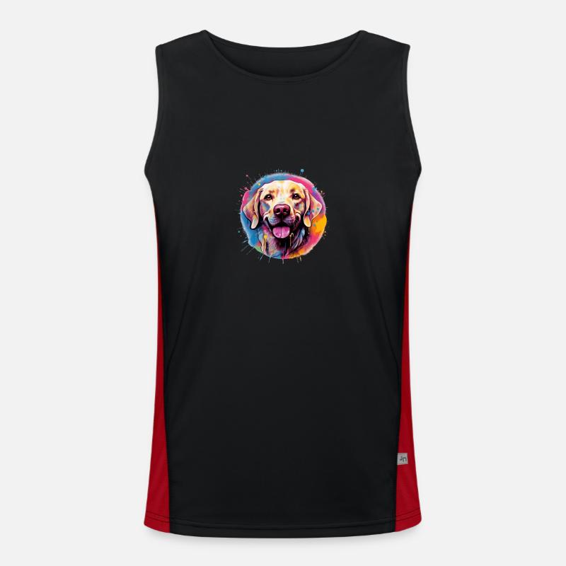Labrador en Splash Art coloré Débardeur respirant contrasté Homme 