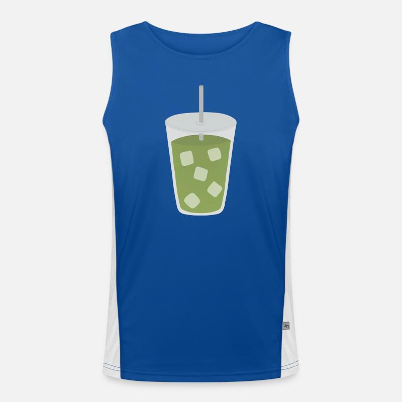 Iced Matcha Latte Beverage Men's Functional Contrast Tank Top 