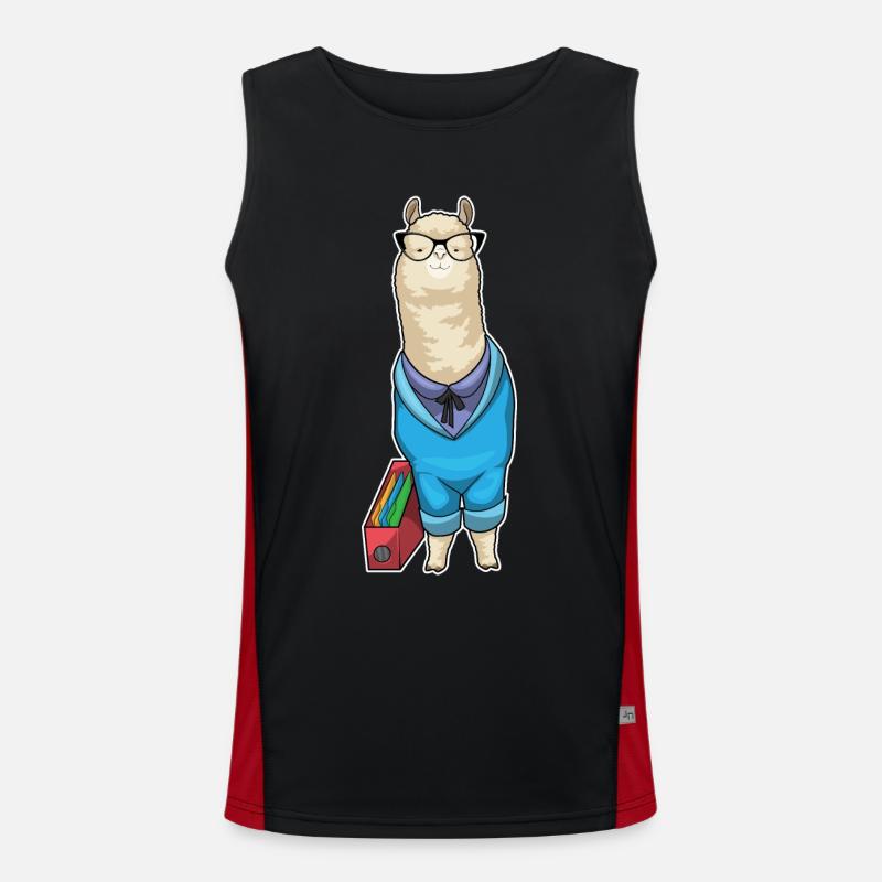 Alpaca Secretary Glasses - Men's Functional Contrast Tank Top  - black/red