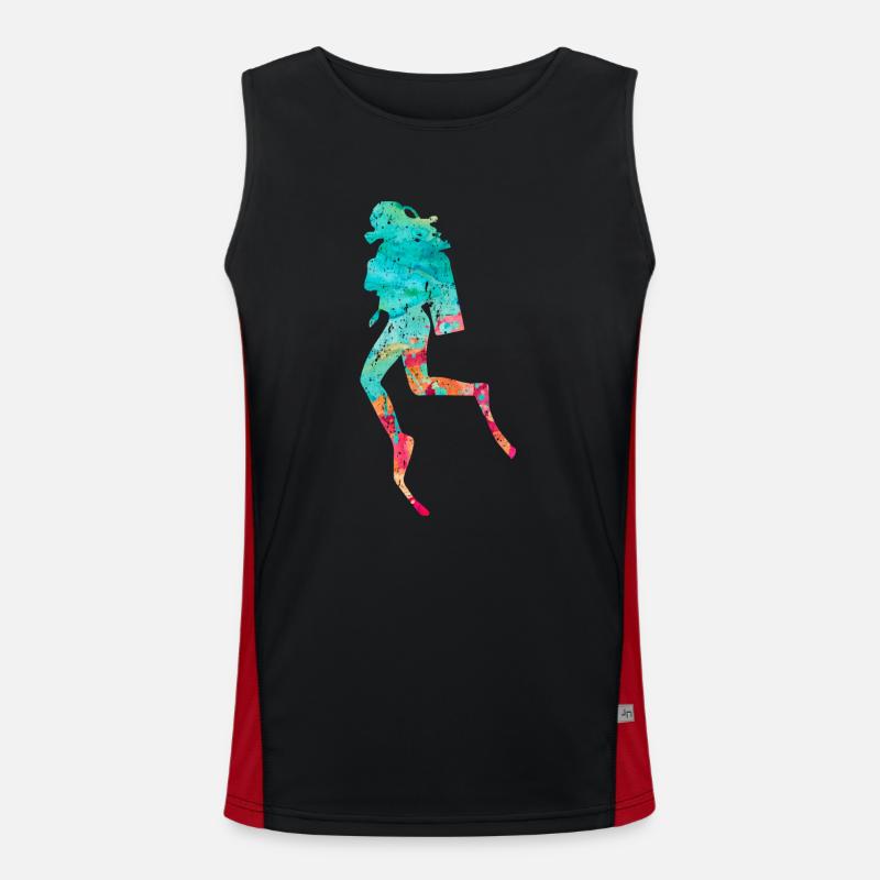 Deep Sea Divers and Divers PopArt Men's Functional Contrast Tank Top 