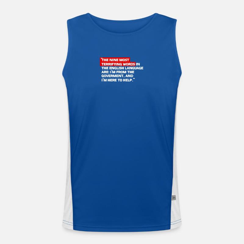 Satirisches Regierungszitat Funktionelles Kontrast-Tank Top für Männer 