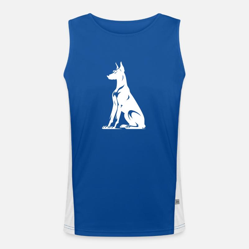 Silhouette stylisée de chiens doberman Débardeur respirant contrasté Homme 
