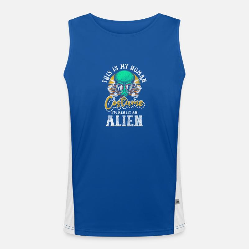UFO Earthling Astronaut Men's Functional Contrast Tank Top 