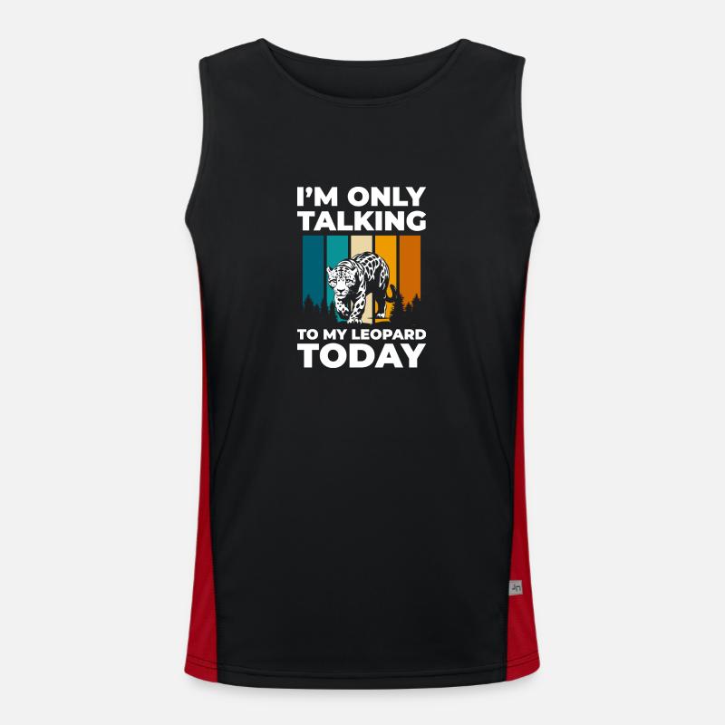 Leopard Jagd Jaguar Tierschutz Funktionelles Kontrast-Tank Top für Männer 