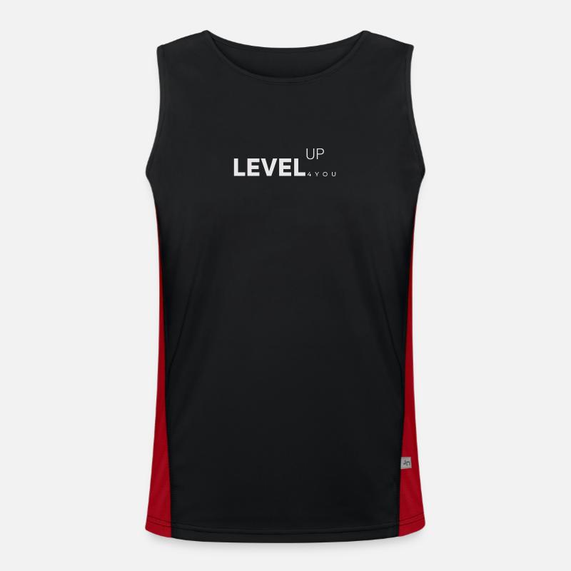 LevelUp - Men's Functional Contrast Tank Top  - black/red