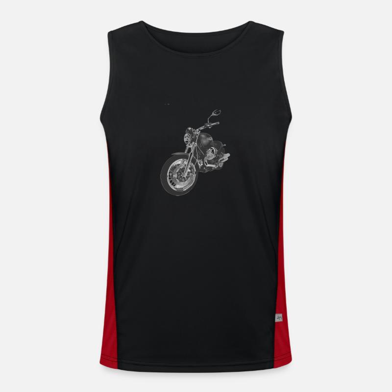 motorcycle - Men's Functional Contrast Tank Top  - black/red