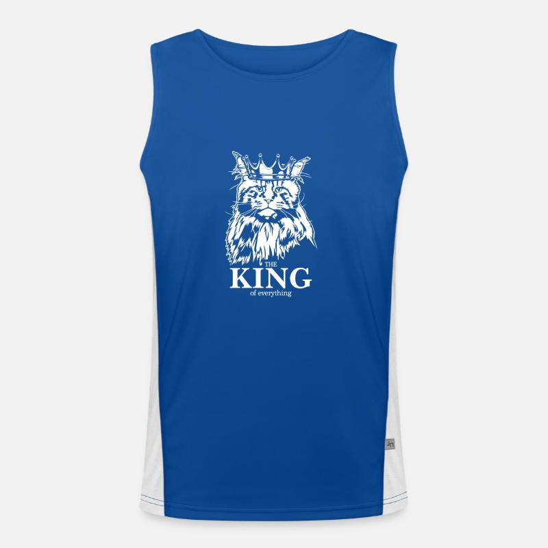 Maine Coon King of everything Katzenspruch Katze Funktionelles Kontrast-Tank Top für Männer 