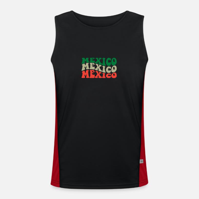 Mexico - Men's Functional Contrast Tank Top  - black/red