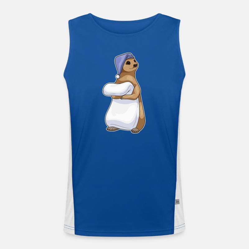 Erdmännchen Schlafen Decke Funktionelles Kontrast-Tank Top für Männer 