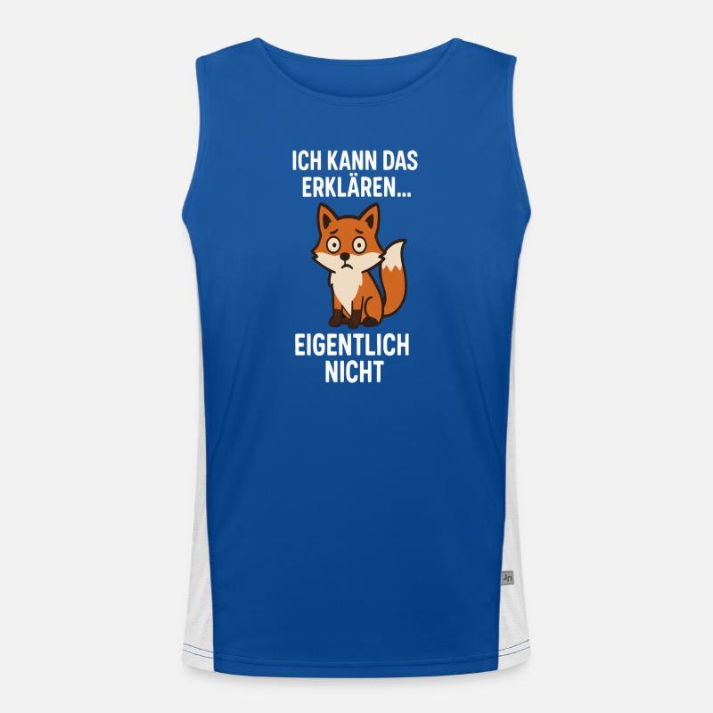 Fuchswitz: Erklären? Eigentlich Nein Funktionelles Kontrast-Tank Top für Männer 