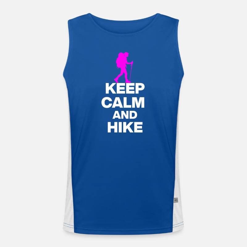 KEEP CALM AND HIKE ON, WANDERLUST, GESCHENK 🚶 Funktionelles Kontrast-Tank Top für Männer 