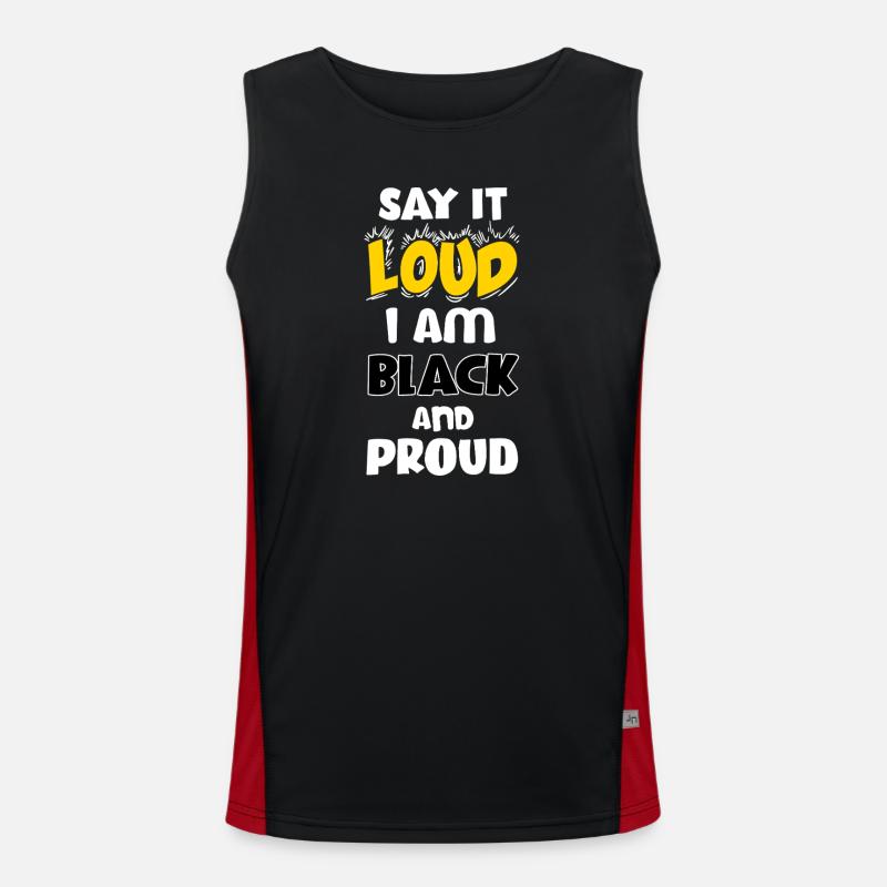 Loud Black Bold Statement Empowerment Design - Men's Functional Contrast Tank Top  - black/red