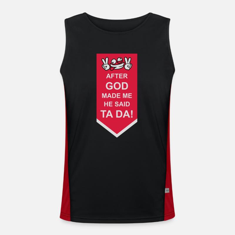 after god made me Men's Functional Contrast Tank Top 