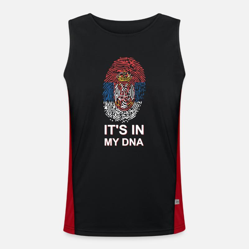 Serbien DNA Funktionelles Kontrast-Tank Top für Männer 