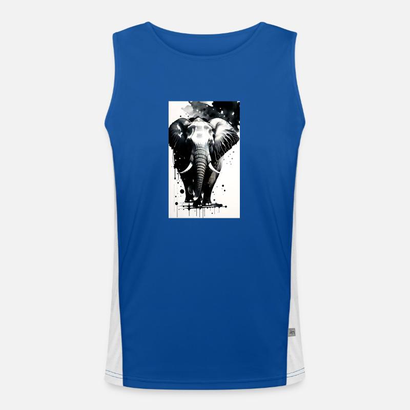 Elephant Power: Elevate your style with greatness Men's Functional Contrast Tank Top 