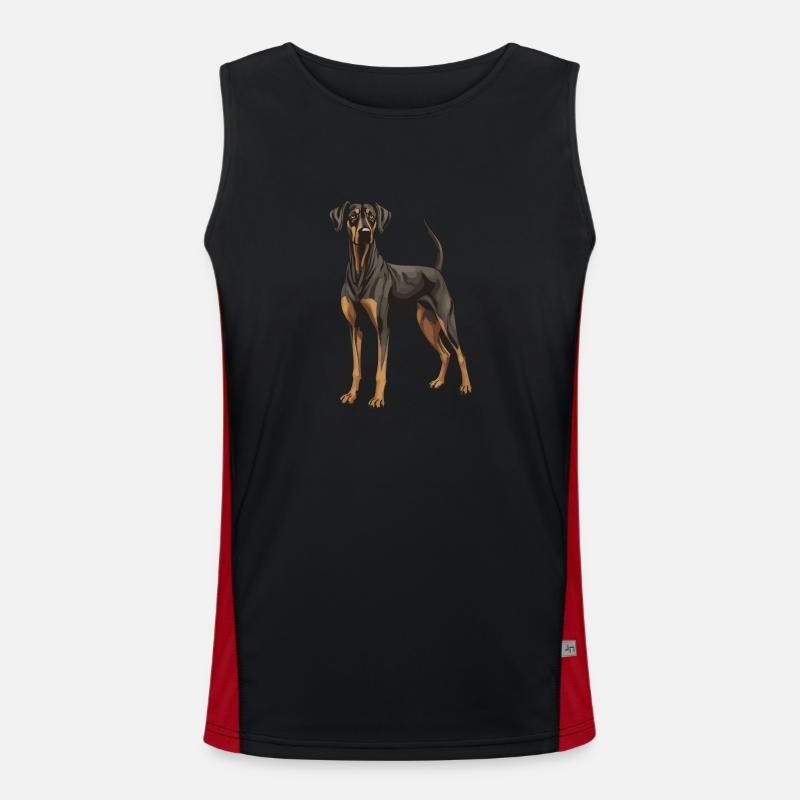 Doberman Hund Tier Funktionelles Kontrast-Tank Top für Männer 