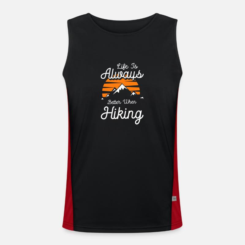Climbing, Summit, Hobby, Adventure - Men's Functional Contrast Tank Top - black/red