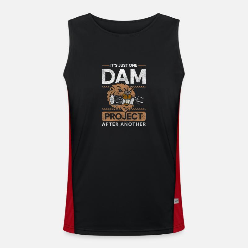 Beaver Builder Beaver Teeth - Men's Functional Contrast Tank Top  - black/red