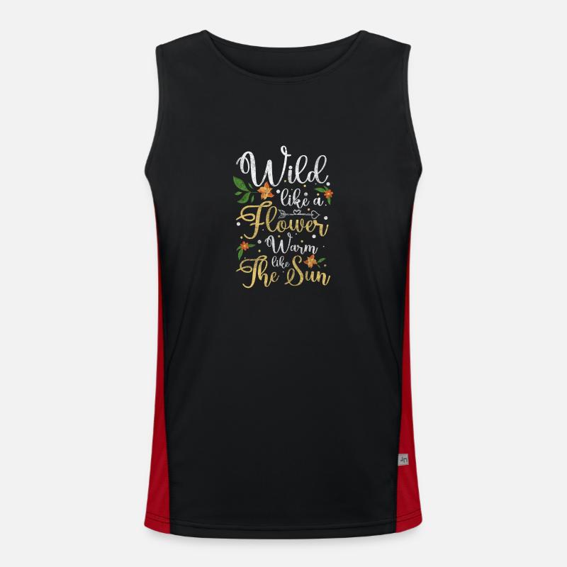 Flowers Affection Romantic Blossom - Men's Functional Contrast Tank Top  - black/red