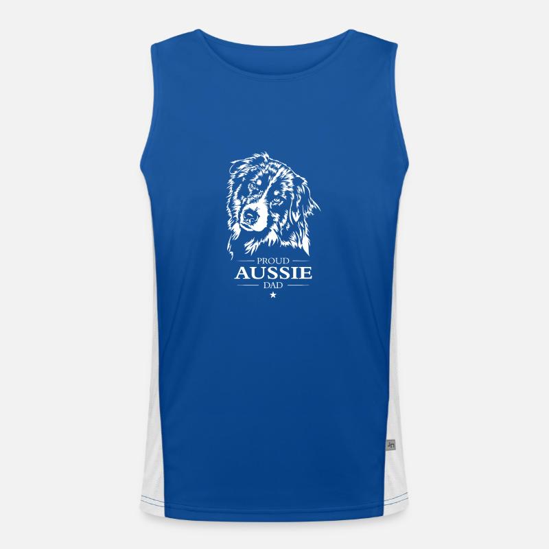 Aussie Dad Australian Shepherd Hunde Hund Wilsigns Funktionelles Kontrast-Tank Top für Männer 