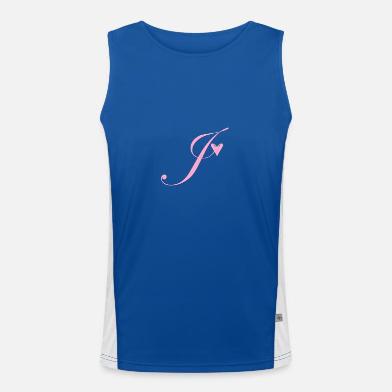 Monogramm J Herz Ranke Funktionelles Kontrast-Tank Top für Männer 