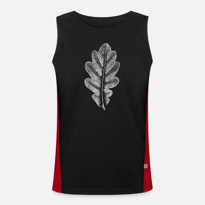 Blatt EICHE / Eichenblatt WEISS Funktionelles Kontrast-Tank Top für Männer 