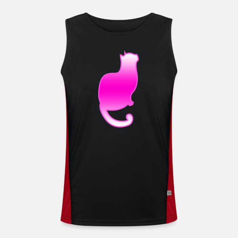 Cat - Men's Functional Contrast Tank Top  - black/red