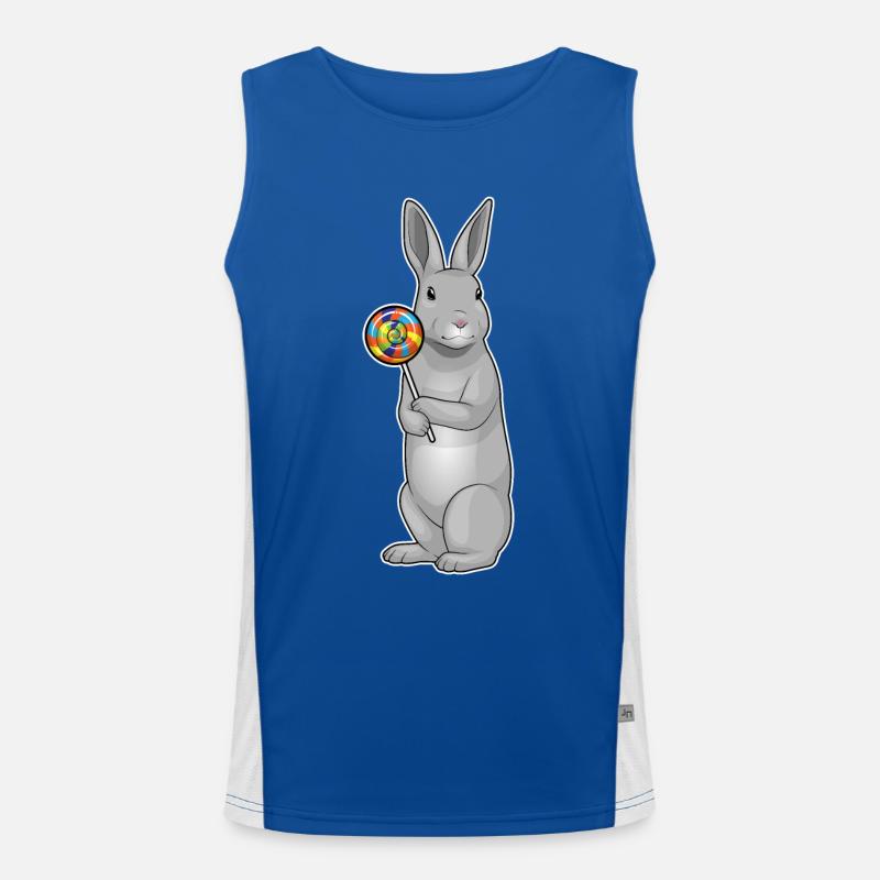 Rabbit lollipop Men's Functional Contrast Tank Top 