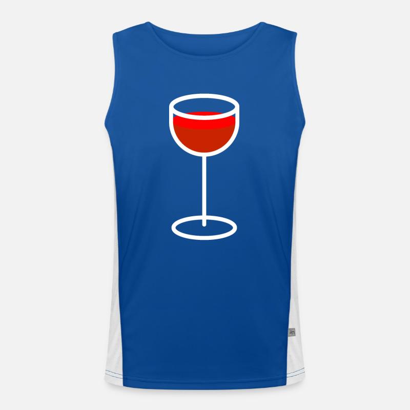 Weinglas mit Rotem Wein Funktionelles Kontrast-Tank Top für Männer 