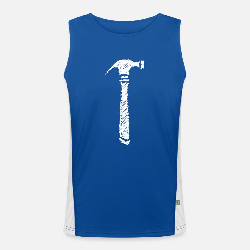 Hammer Scribbled Gift Idea Men's Functional Contrast Tank Top 