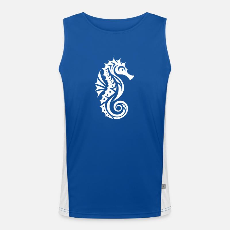 Schwimmtraining Wasser Seepferdchen Funktionelles Kontrast-Tank Top für Männer 