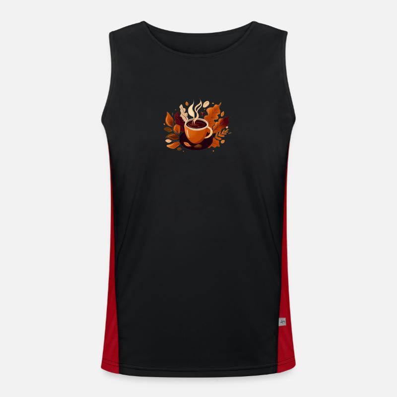 Herbstkaffee Funktionelles Kontrast-Tank Top für Männer 