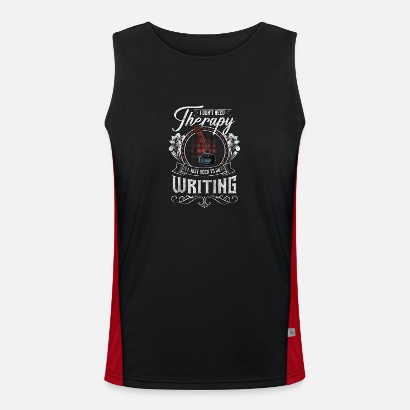 Author Journalist - Men's Functional Contrast Tank Top - black/red