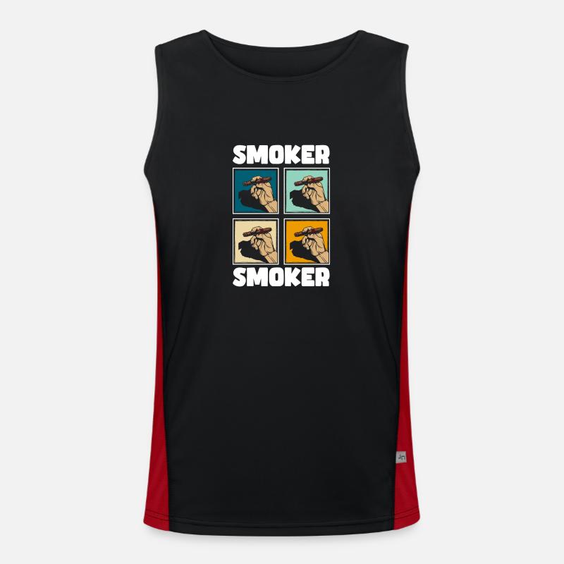 Tabak Kippe Dampfen Funktionelles Kontrast-Tank Top für Männer 