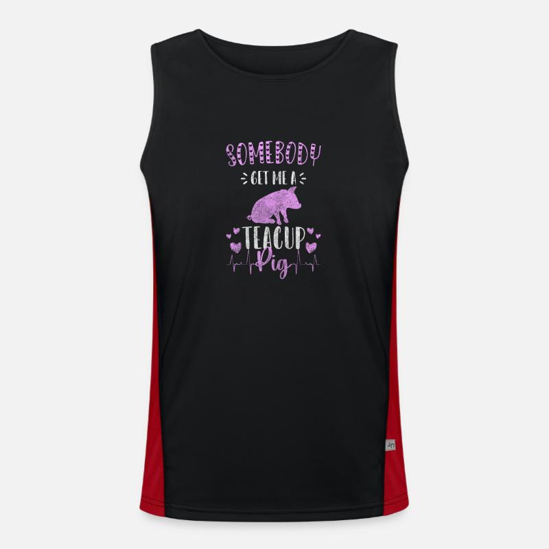 Pig Small Breeder Pig Men's Functional Contrast Tank Top 