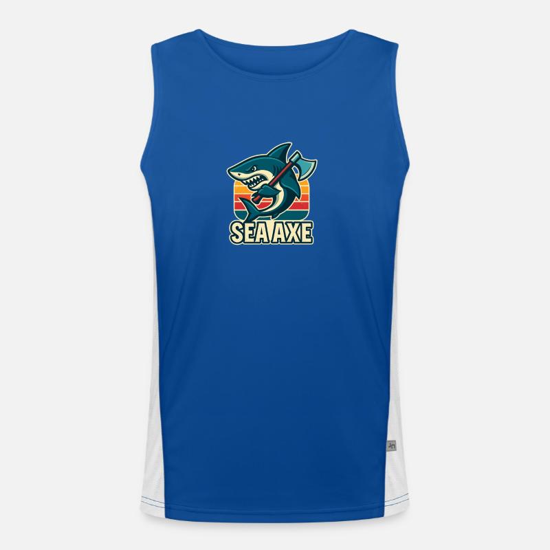 Haifisch-Seeaxt-Design Funktionelles Kontrast-Tank Top für Männer 