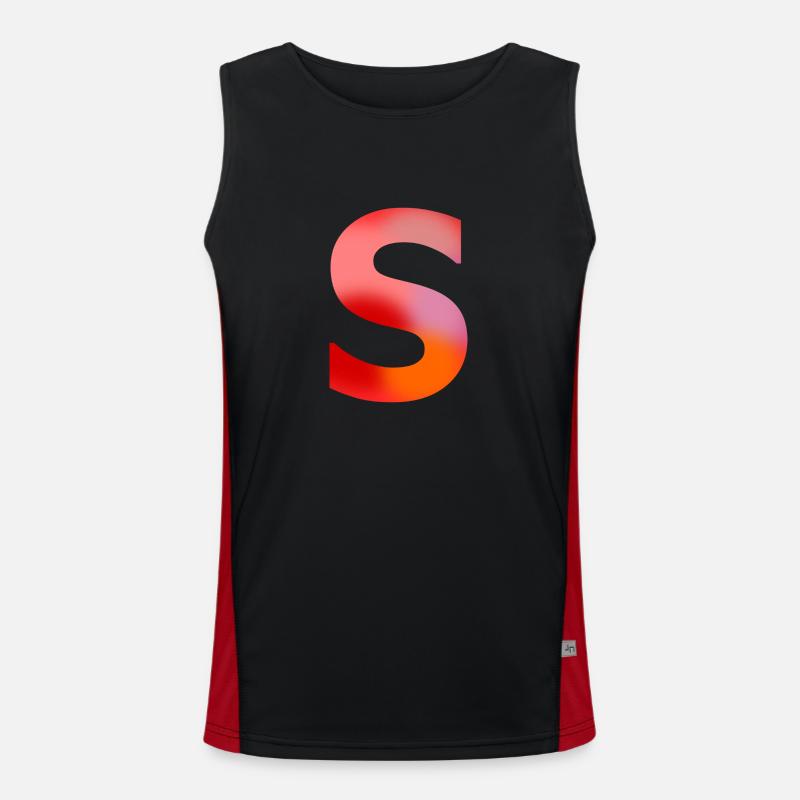 Buchstabe S Funktionelles Kontrast-Tank Top für Männer 