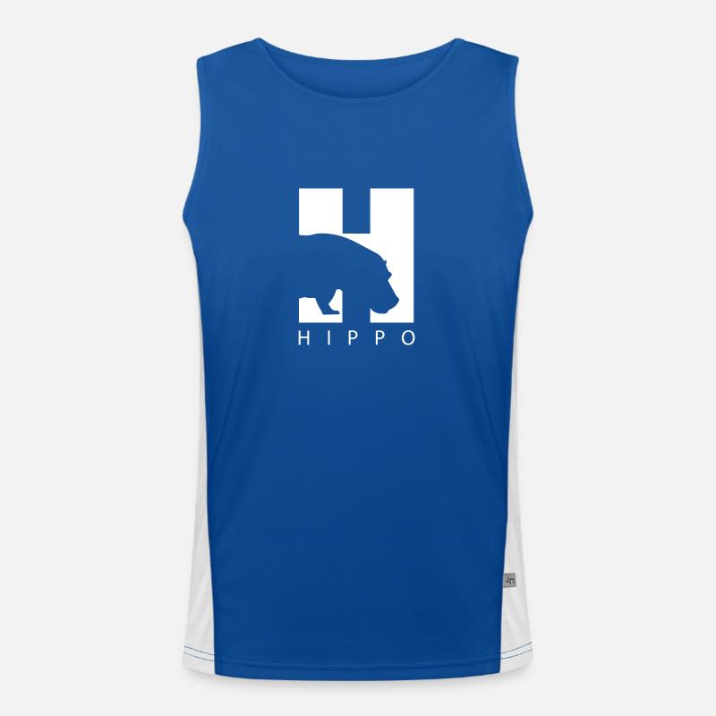 HIppo Silhouette Nilpferd Funktionelles Kontrast-Tank Top für Männer 